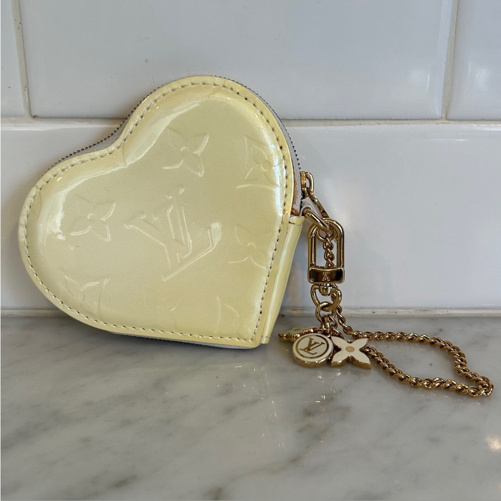 Louis Vuitton Vernis heart bag charm pouch